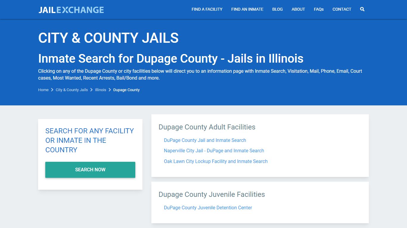 Inmate Search for Dupage County | Jails in Illinois - JAIL EXCHANGE